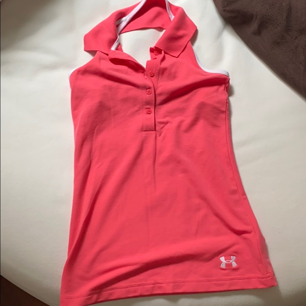 Under Amour Pink Collared Halter Tennis/Golf Tank